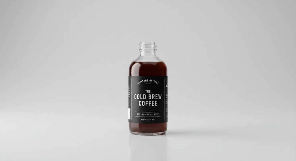 Studio product photo style example of one bottle on a plain backdrop